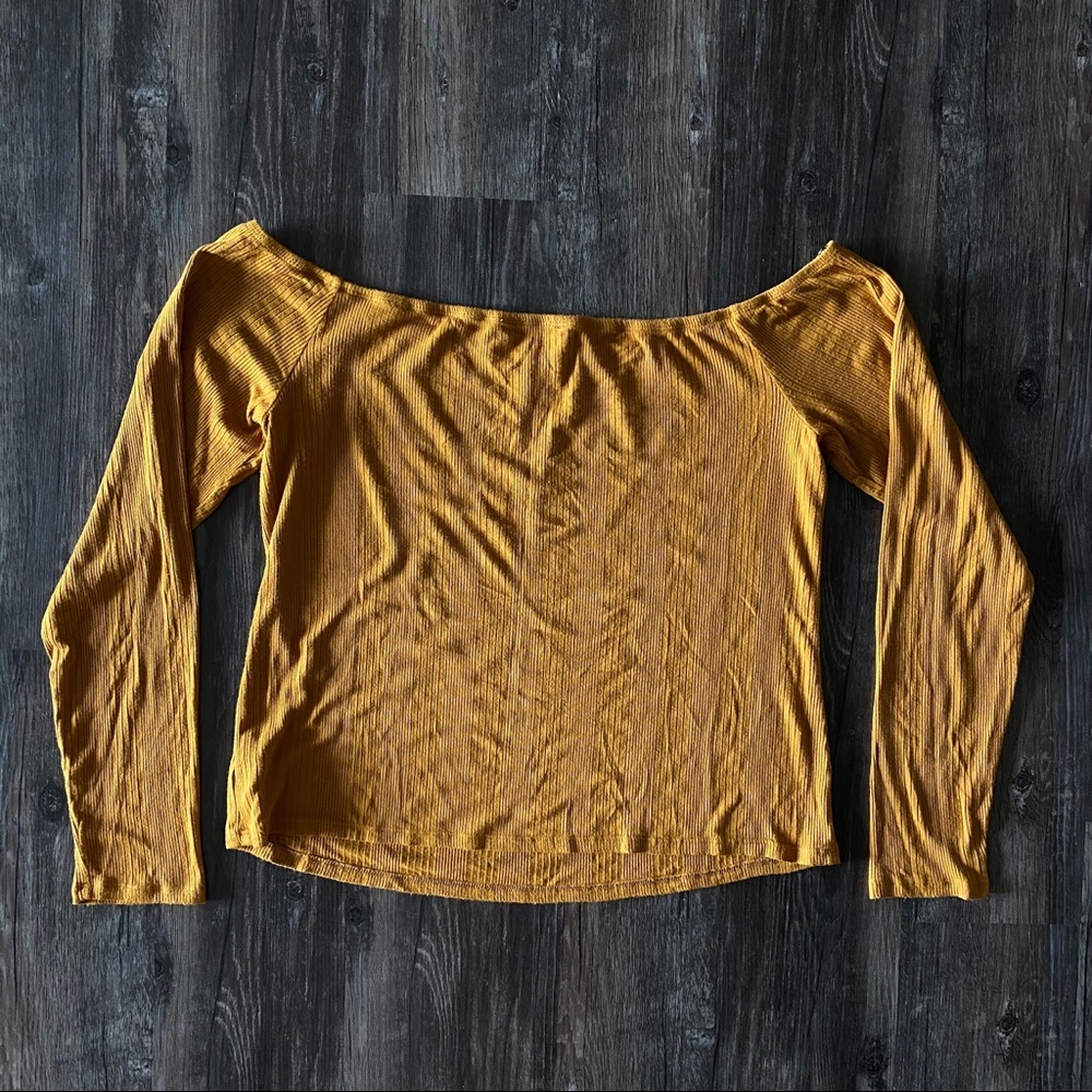 Forever 21+ Mustard Off The Shoulder Blouse